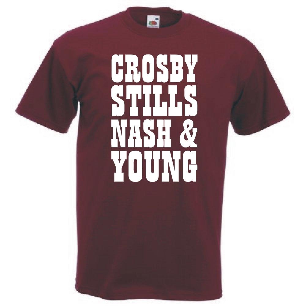 Crosby Stills Nash Young Band Logo T Shirt New