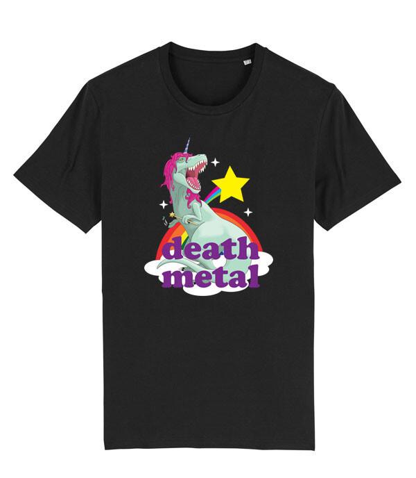 Death Metal Unicorn TRex Funny Rainbow Music Unisexs Fit TShirt