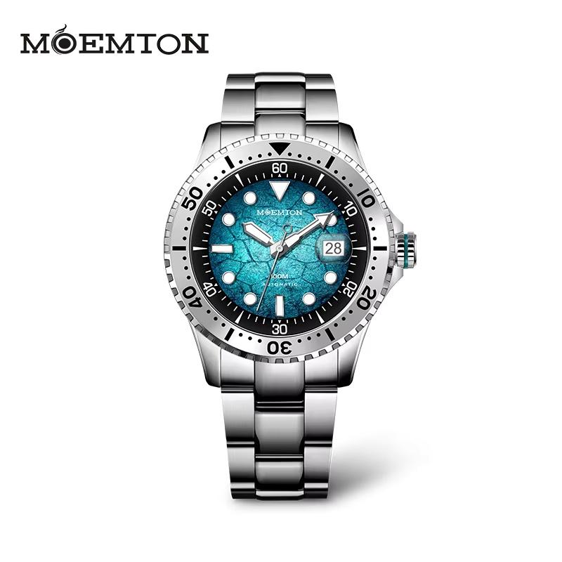 MOEMTON man watches, fully automatic mechanical watch, sapphire crystal, sports diving watches for man