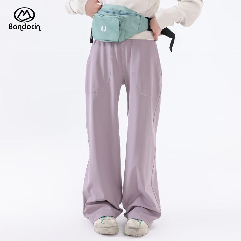 Girls' Loose Fit Straight-Leg Sporty Casual Pants