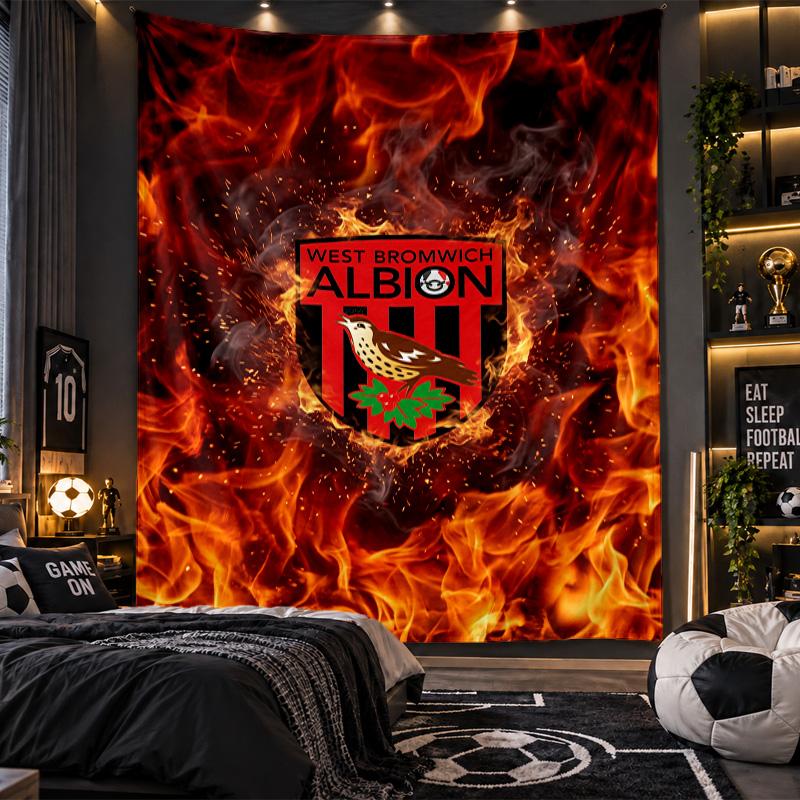 Настенный гобелен West Bromwich Albion Футбольный принт Ткань для гостиной спальни Домашний декор