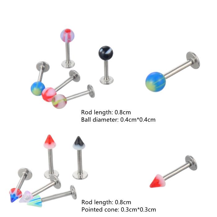 Акриловый пирсинг из нержавеющей стали, смешанные цвета для бровей, живота, губ, кольца для языка, обручи для носа, ювелирные изделия для пирсинга