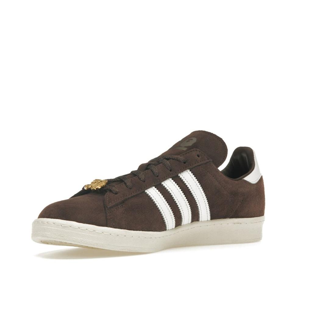 BAPE x adidas Campus 80s 30-летие - Коричневые мужские кроссовки Облачно-белый Золотистый металлик IF3379