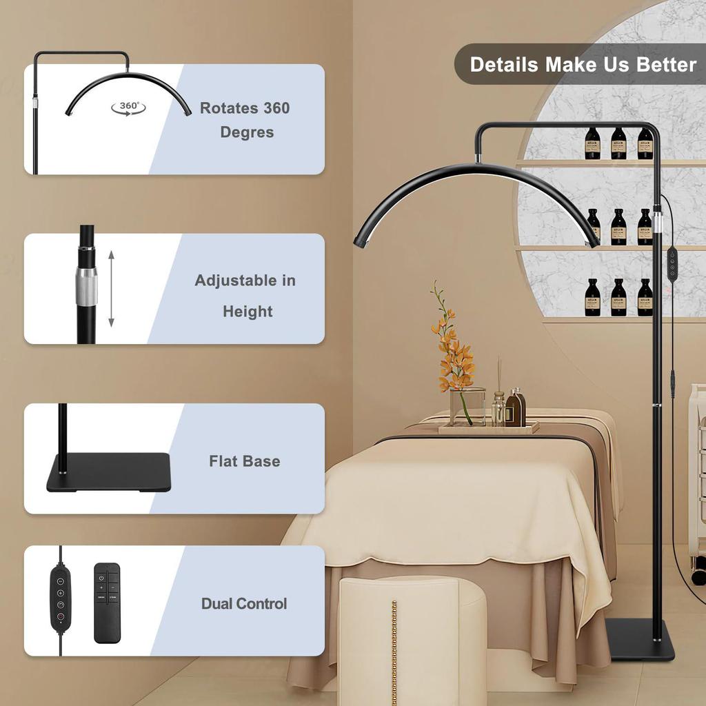Многоугловая beauty-напольная лампа для салона: Освещение для ресниц, маникюра, тату, бровей и лица