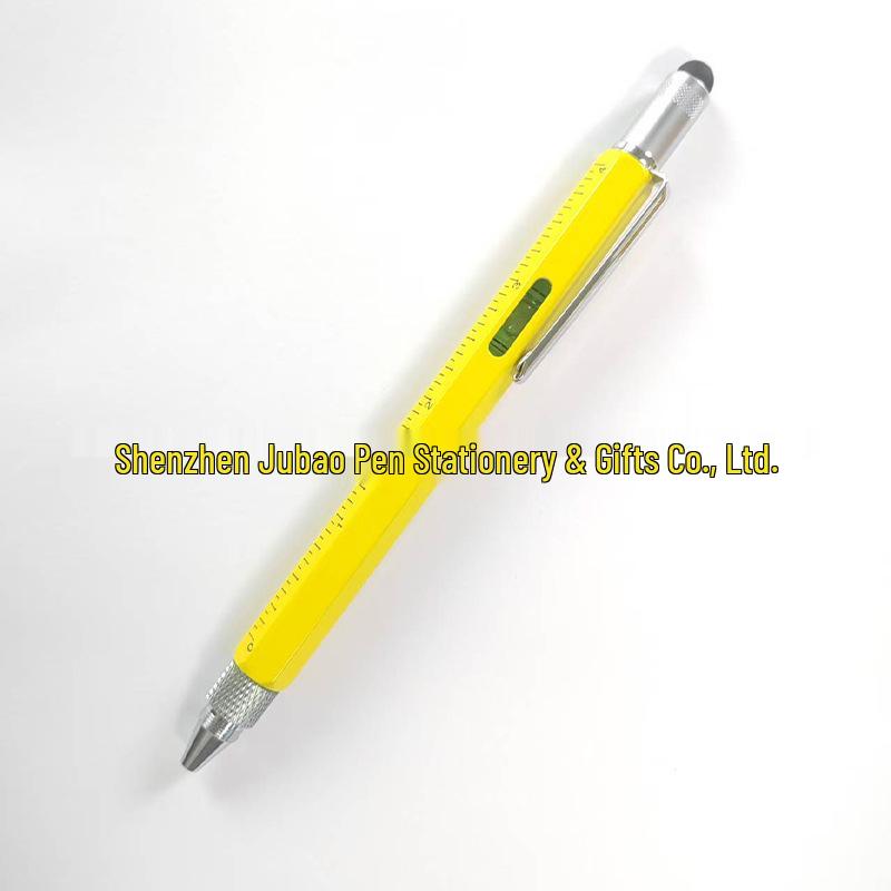 6-in-1 Multi-functional Tool Pen: Touchscreen Stylus, Double-ended Screwdriver, Ruler, Metal Ballpoint