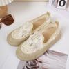Pink Soft-soled Fisherman Shoes Women's 2025 Spring and Summer Lace Flower Casual Single Shoes with Skirt Shoes