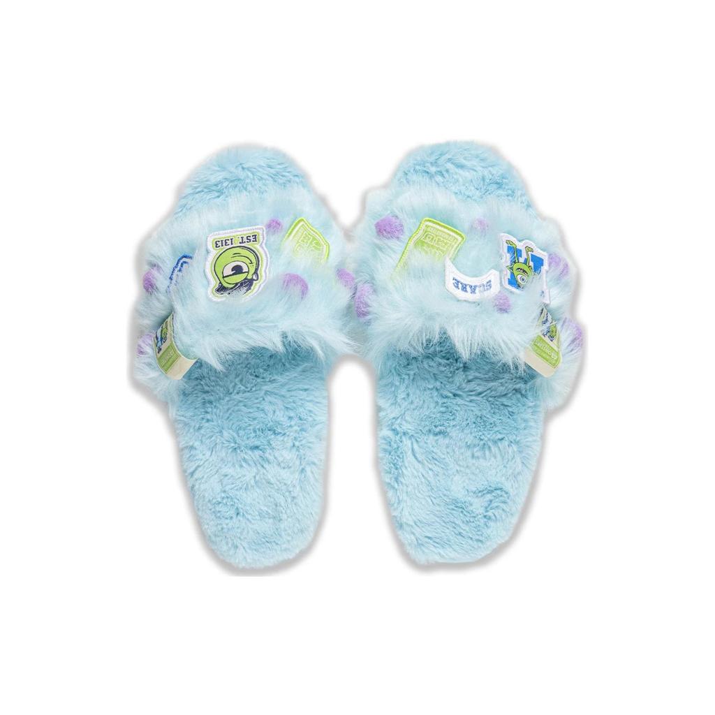 LiNing Disney Monsters University X Ln Slipper Se Fleece Comfortable Versatile Slide Sandals Women Footwear Blue AGAT024-1