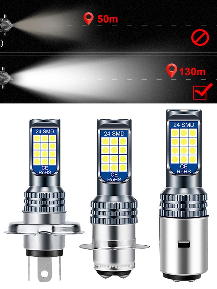 1 шт. H4 BA20D P15D светодиодные лампы для фар мотоцикла 6000k Hi/lo Beam 3030 12SMD Moto LED аксессуары для скутера ATV противотуманные фары желтые