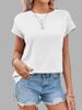 Women's Loose Basic Cap Sleeve T-Shirt Crew Neck Figure Friendly Summer Casual Top