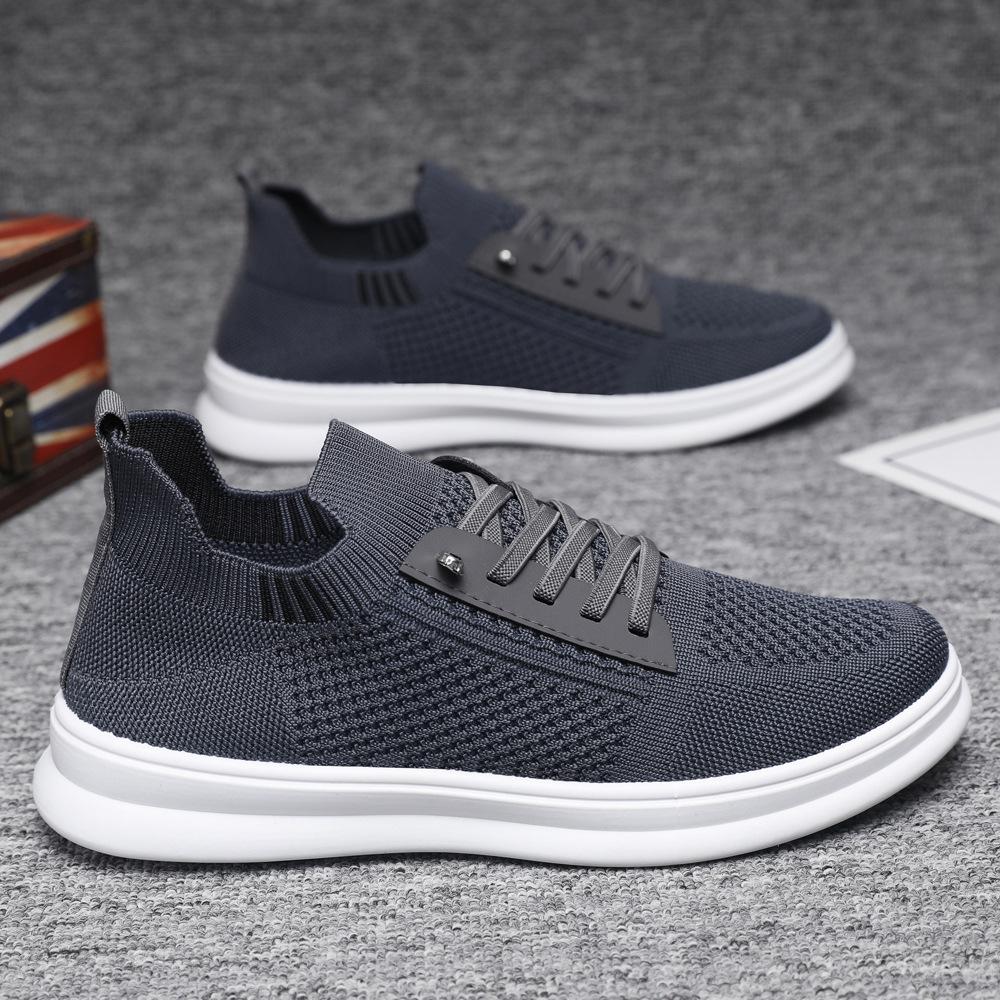 Летние тонкие кеды с сеткой Fly-knit, студенческая спортивная и повседневная обувь