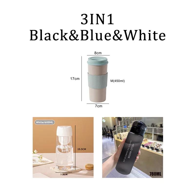 780 мл пластиковая бутылка для воды для питья портативная спортивная чашка для чая, кофе, кухонные инструменты, детская бутылка для воды для школы, прозрачная