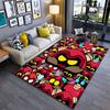 Red Cartoon Monster Pattern Carpet Suitable As a Non-slip Mat for the Living Room or Bedroom Sofa