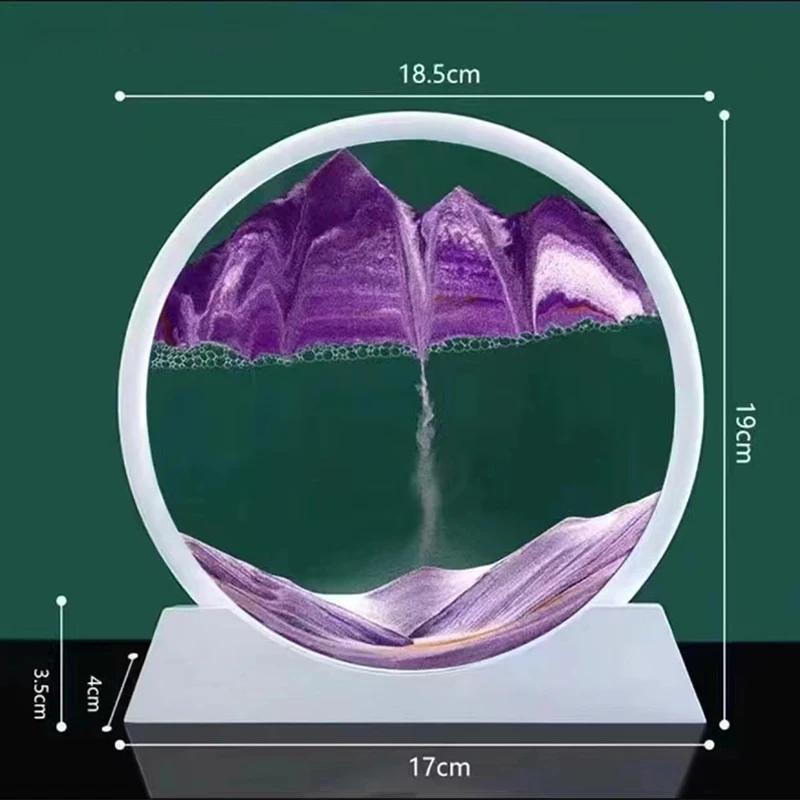 3D движущееся песочное искусство живопись украшения круглая песчаная сцена песочные часы зыбучие пески украшения для комнаты семейное украшение живопись декор подарок