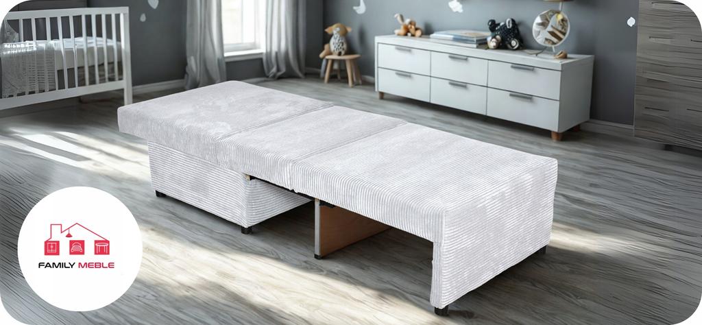 Fotel rozkładany funkcja spania KIMO pojemnik pościel Family Meble ciemnoszary