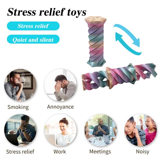 3D Printed Spiral Toy Repeating Rotation Expanding Spiral Passthrough Sculpture Figurine Stress Relief Kids Adults Mini Spiral Fidget Toy