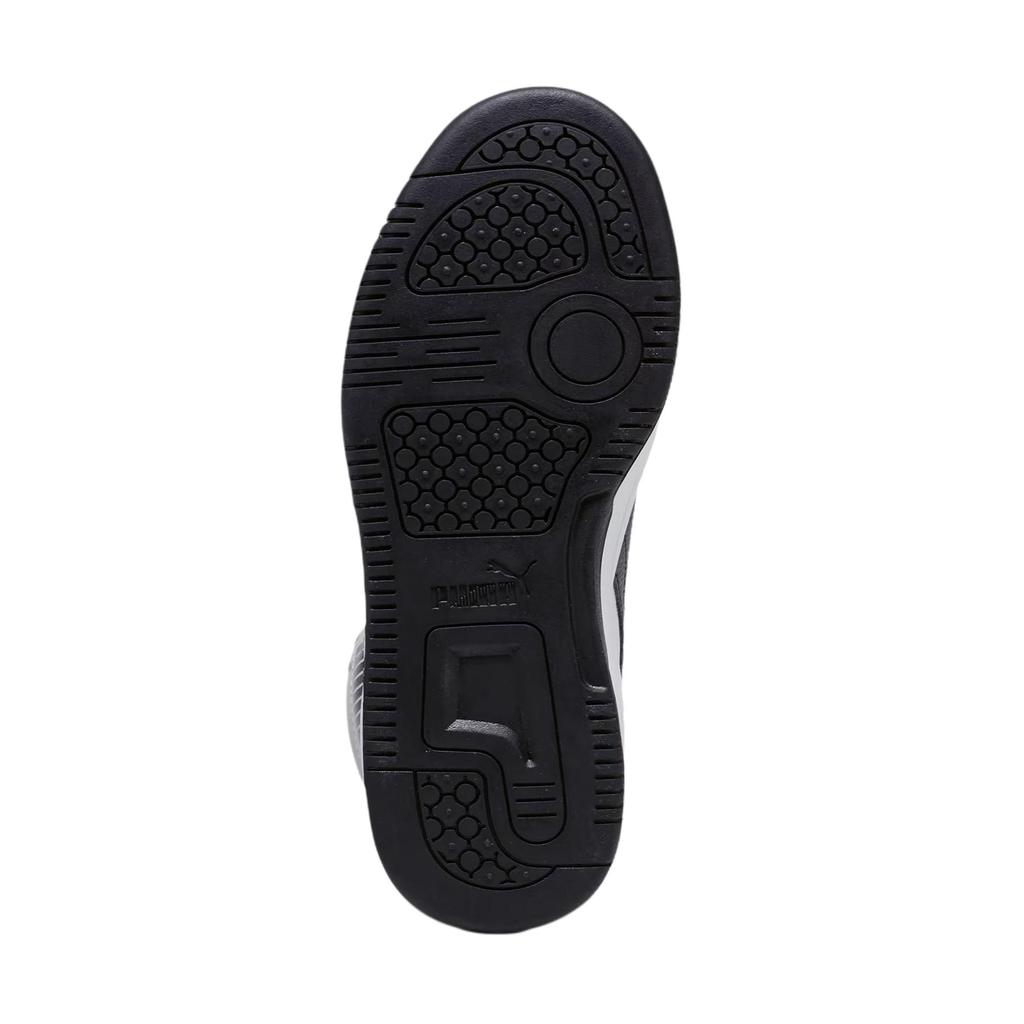Puma Rebound V6 Mid Прочные Амортизирующие Детские Кеды для Катания на Скейте Детские Кеды для Катания на Скейте Белые Черные 393831-02