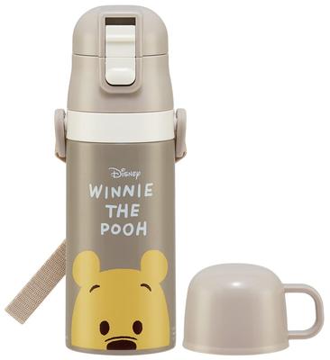 Стакан для воды из нержавеющей стали с трубочкой Disney Winnie the Lightweight, небольшая емкость, спортивная детская бутылка для воды, 2-сторонняя, 410 мл, питьевая,