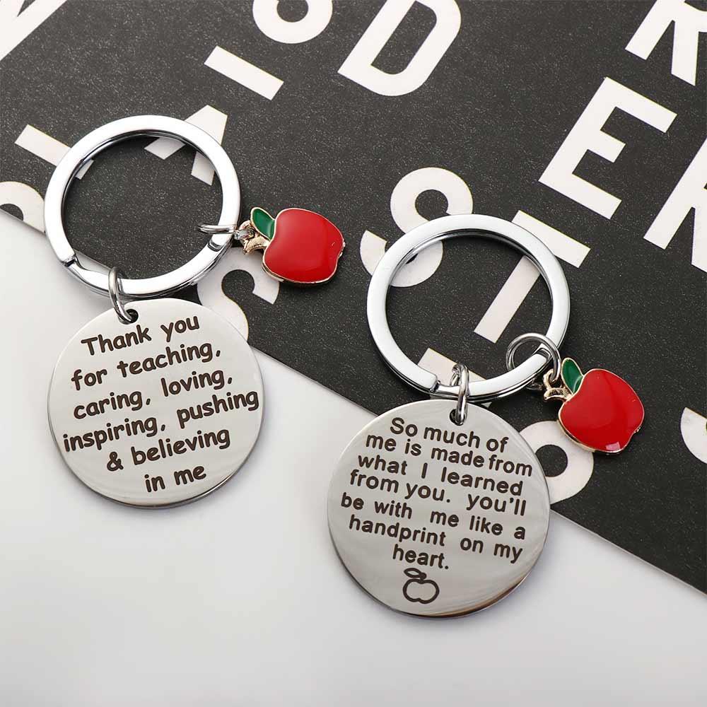 Thank You Teacher Teacher Keychain Pendant Thanks Gift Keyring Thanks Key Chain Teacher's Day Gift