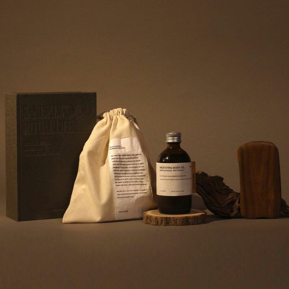 TOUN28 Масло для тела Sandalwood Ritual Life 100 мл + массажный инструмент Gwasha (Выберите 1 из 3 вариантов)