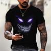 Men's T-shirt Devil Graphics Short Sleeved O Neck Streetwear Tops Tee Loose Outdoor Sportshirt Outdoor Tshirt