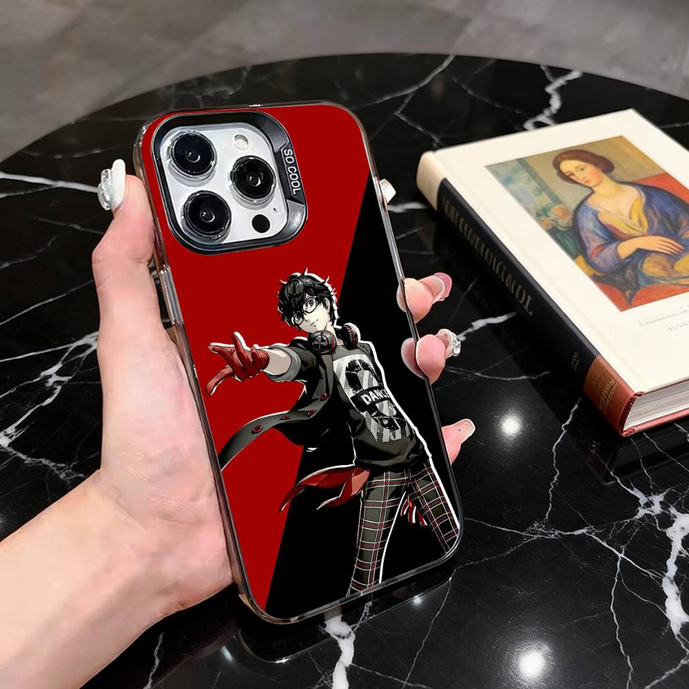 Чехол для телефона P-Persona 5 COOL Аниме Для iPhone 17,16,15,14,13,12,11 Plus,Pro Max,XS, Цветной Серебряный Покрытый Внутренний Чехол