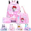 3Pcs/set Anime Canvas With Lunch Bags Backpack School for Girl Y2K Student Bags Set Children Pen Bag Back To School Rucksack