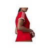 Adidas Originals Clover Logo Print V-Neck Pullover Short Sleeve T-Shirt Women Tops Red IB2057