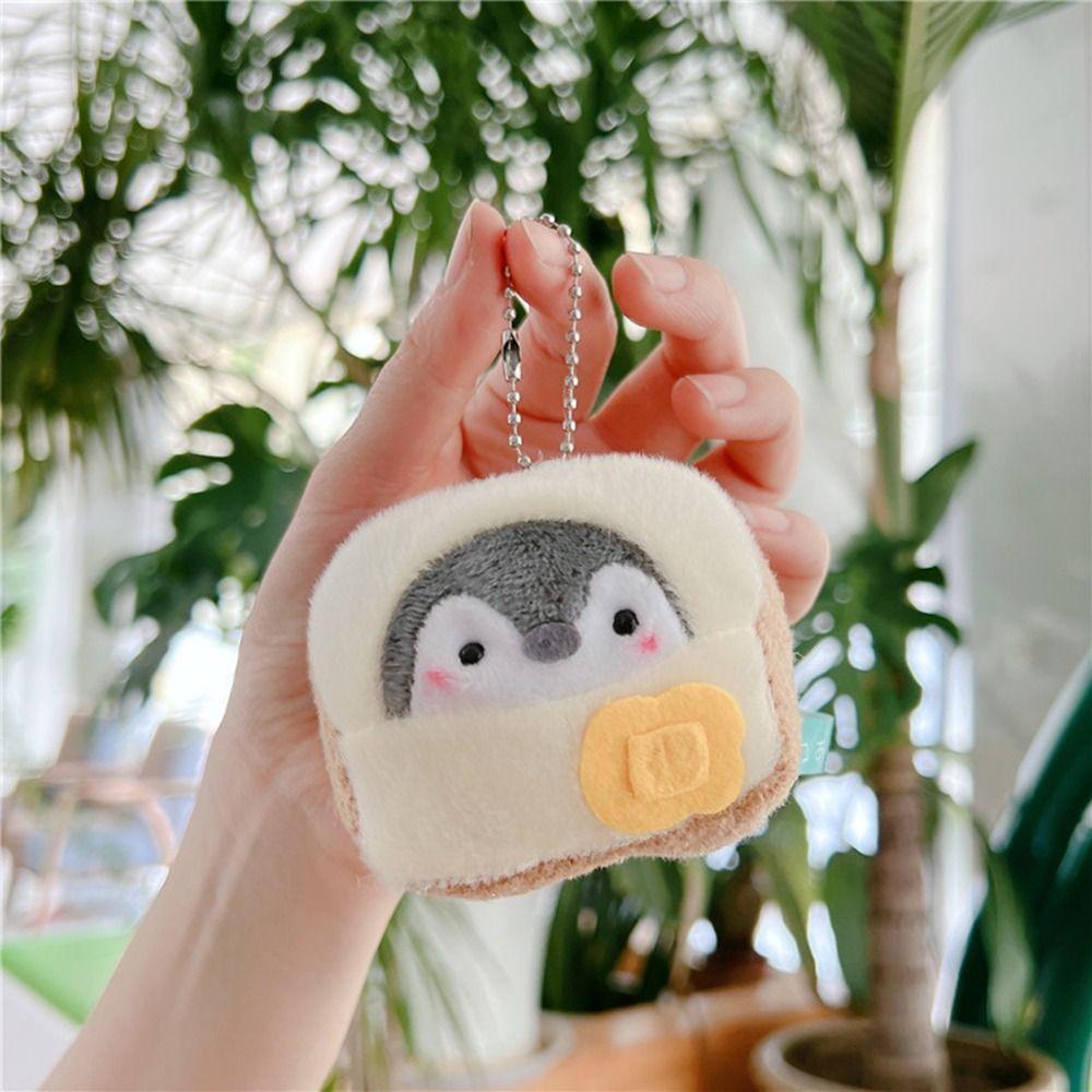 Tourist Hat Penguin Plush Key Ring Cartoon School Bag Keychain Cute Key Pendant  Men Women