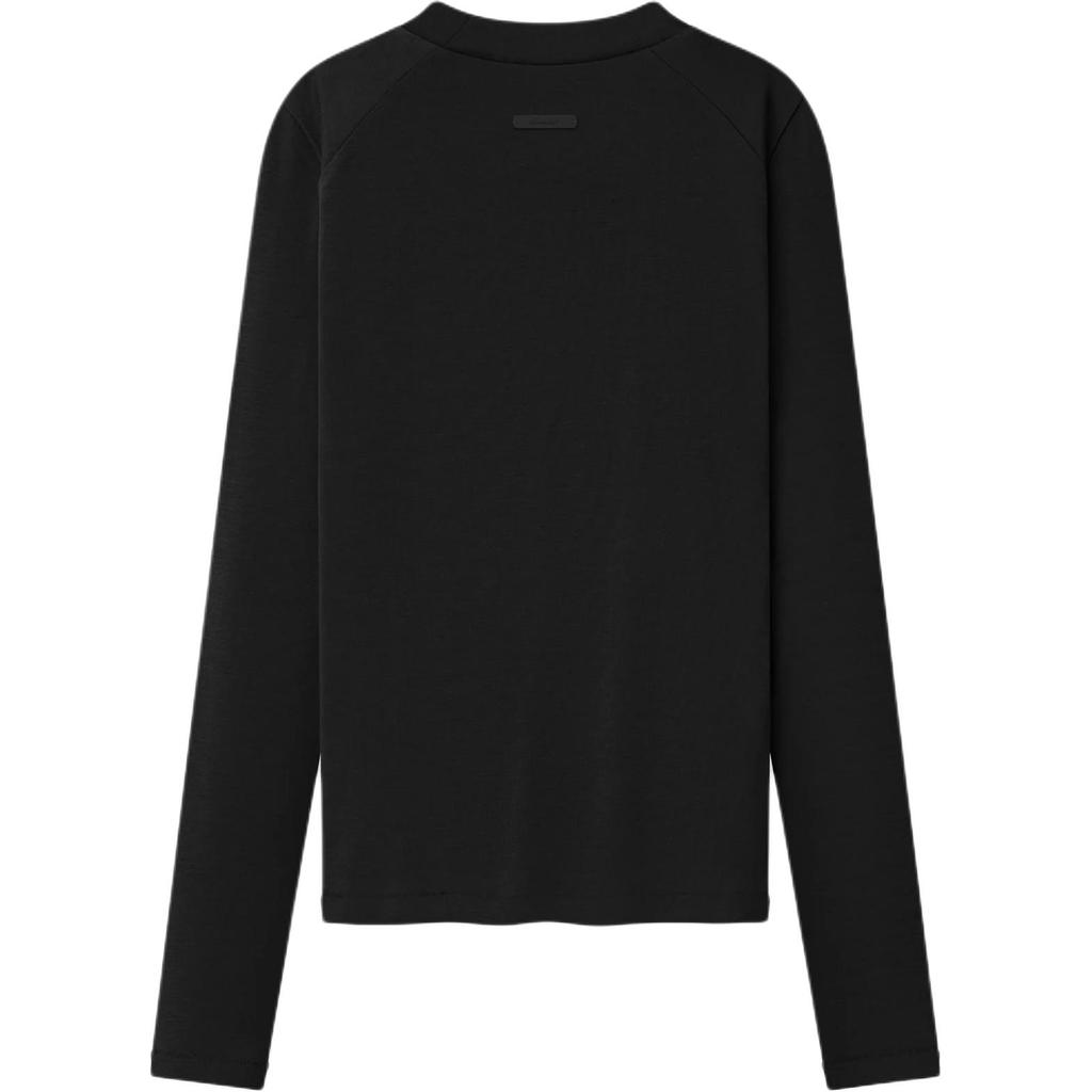 Fear of God Essentials Облегающая футболка с длинным рукавом Винтажный черный Женские топы 125SP267251FW