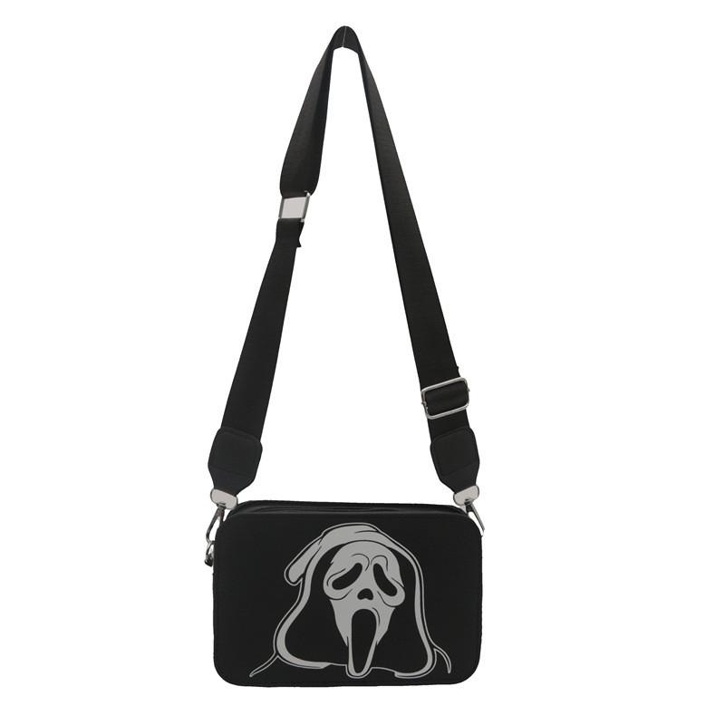 Halloween Skull Shoulder Bag For Women Pu Leather Casual Crossbody Purse With Zipper Closure