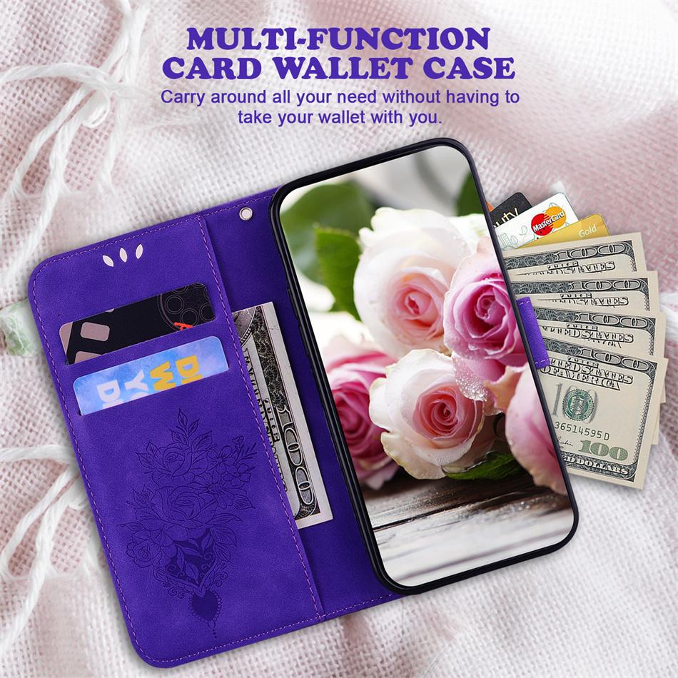 Cute Roses Flip Case For Huawei Honor 50 20 10 Lite 10i 20i 8S 9X Pro 7A 8C 8X 8A View 20 Y6 Y7 2019 Card Slot Wallet Cover D26G