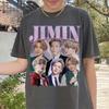 Летняя модная футболка 2026 BTS Футболка с Джимином Kpop Идол Футболка Винтажный стиль Футболка для фаната, Мерч Джимина Подарок для ARMY, Kpop Фан Идол Концерт Музыкальная Футболка