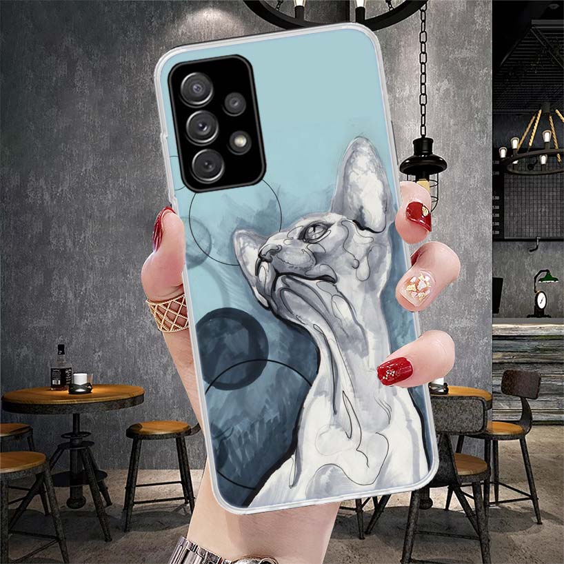Lavaza Сфинкс Сфинкс Кот Чехол для Телефона Для Samsung Galaxy A13 A14 A15 A16 A17 A53 A54 A55 A56 A57 A33 A34 A35 A36 A37 A23 A24 A25 A