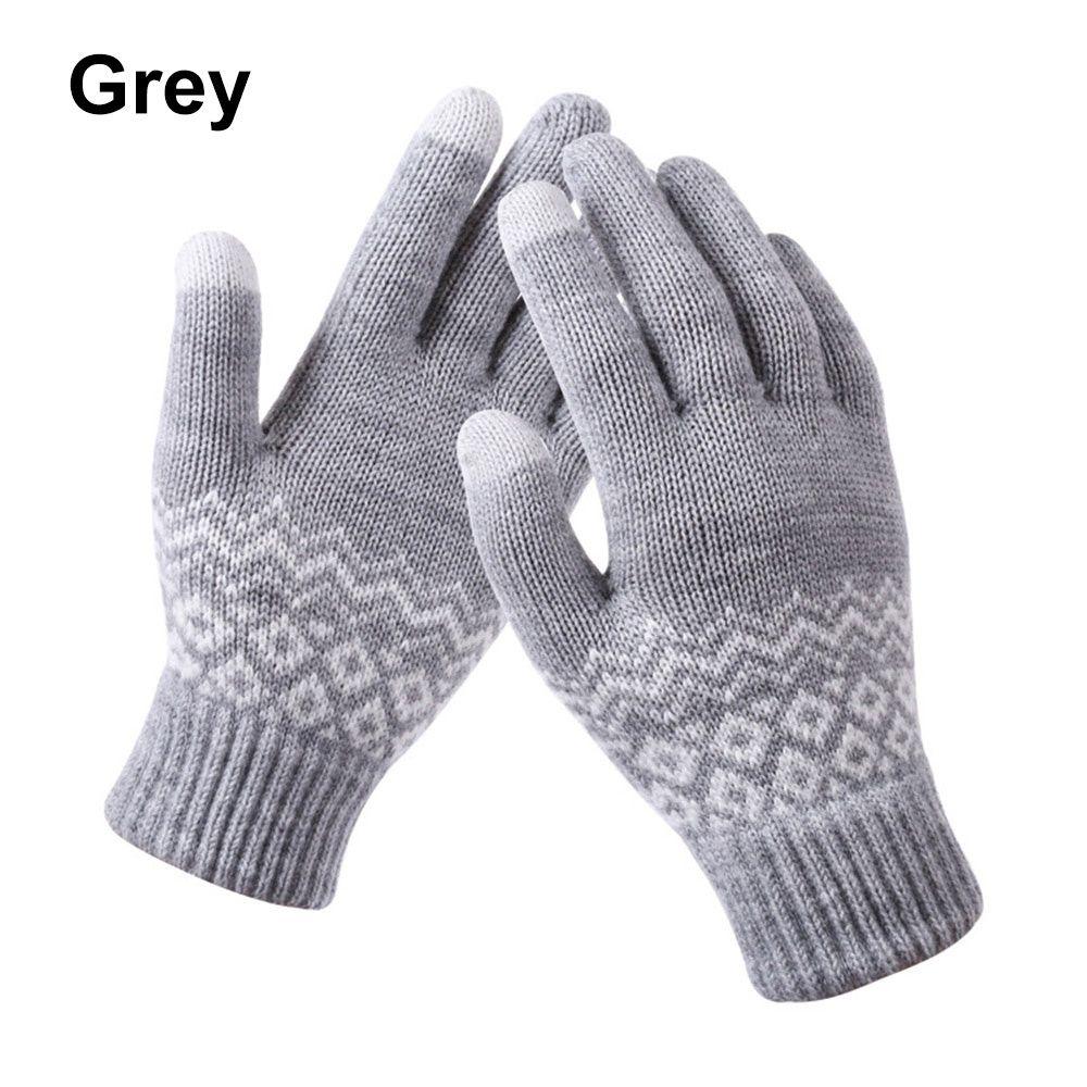 Outdoor Driving Cycling Elastic Cuff Warm Knit Gloves Touch Screen Gloves Mittens Winter Gloves