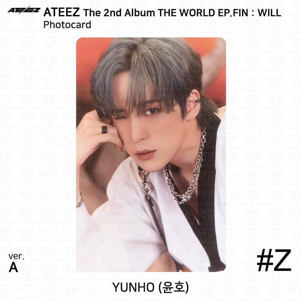 ATEEZ 2-й альбом WORLD EP.FIN WILL, наклейка на фотокарту, версия A. КПОП К-ПОП