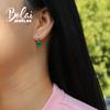 Bolaijewelry Серьги с натуральным зеленым агатом овальной формы 7*9 мм, серьги из стерлингового серебра 925 пробы, простые модные женские ювелирные изделия