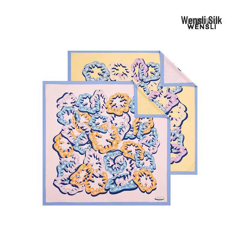 WENSLI Женский большой квадратный шарф из шелка тутового дерева - Нефритовый замок великолепия