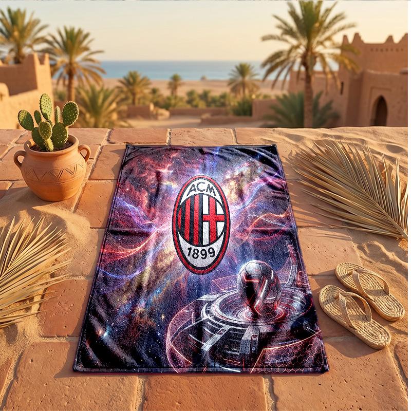 Пляжное полотенце из микрофибры с принтом AC Milan, быстросохнущее, впитывающее, большого размера, для пляжа, плавания, путешествий