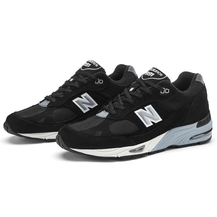 New Balance Черные серебристые женские кроссовки 991 Made in England W991EKS