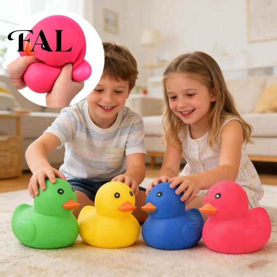 Резиновая уточка Игрушки-пищалки Мини-игрушка для снятия стресса, Мягкая тактильная сенсорная игрушка-непоседа, Портативная животная игрушка для снятия напряжения, Помощь в концентрации и расслабление