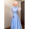 Temperament Blue Sleeveless Shirt Dress Women's Summer Niche Waist Thin a Word Long Skirt