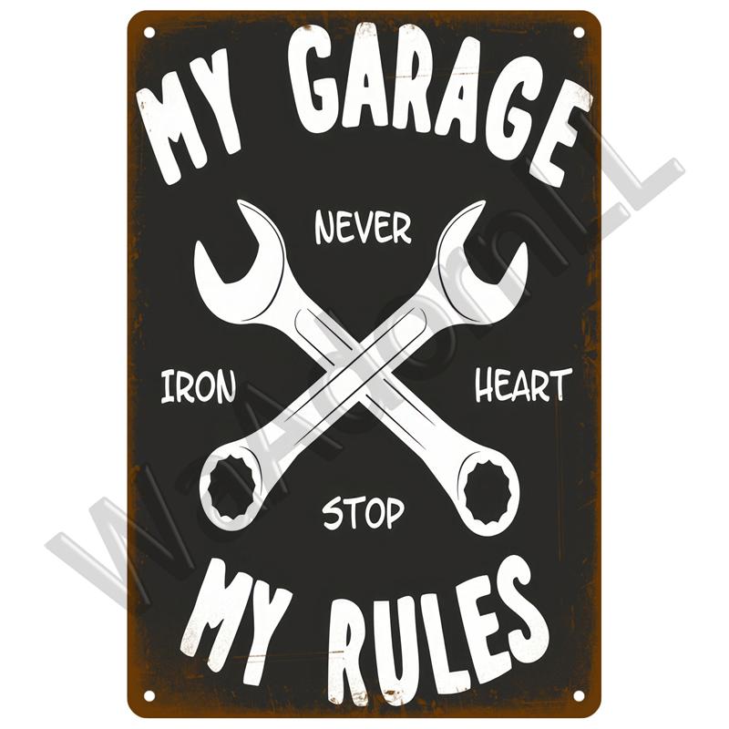 Винтажная жестяная табличка Металлический постер Ретро Автозапчасти Металлическая табличка Для гаража Мастерской Вывеска Автозапчасти Домашний Настенный Декор Декоративная тарелка