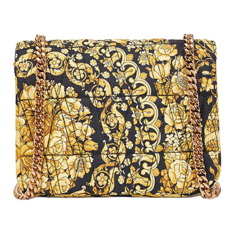 Versace V Quilted Baroque Print Magnetic Flap Fabric Shoulder Crossbody Bag Women bags Multicolor DBFH821-1A04300-5B02V