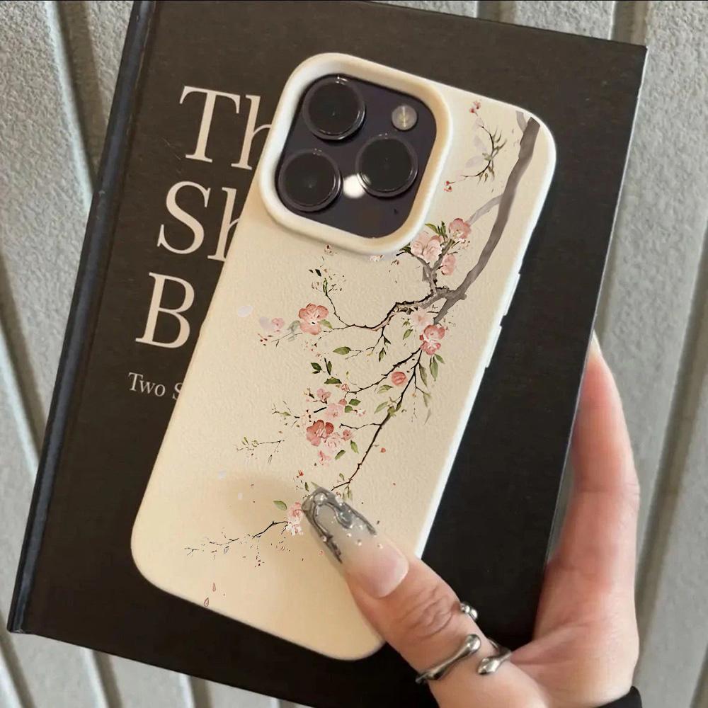 ГОРЯЧИЙ Крутой Цветок Пион Роскошный Чехол для Телефона с Рисунком Кожи Личи Для iPhone 17 16e 16 15 14 13 12 11 Air Pro Max Plus X XR XSMax