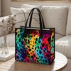Colorful Leopard Print Fashion Tote Portable Casual Daily Handbag Trendy All-match Commute Bag