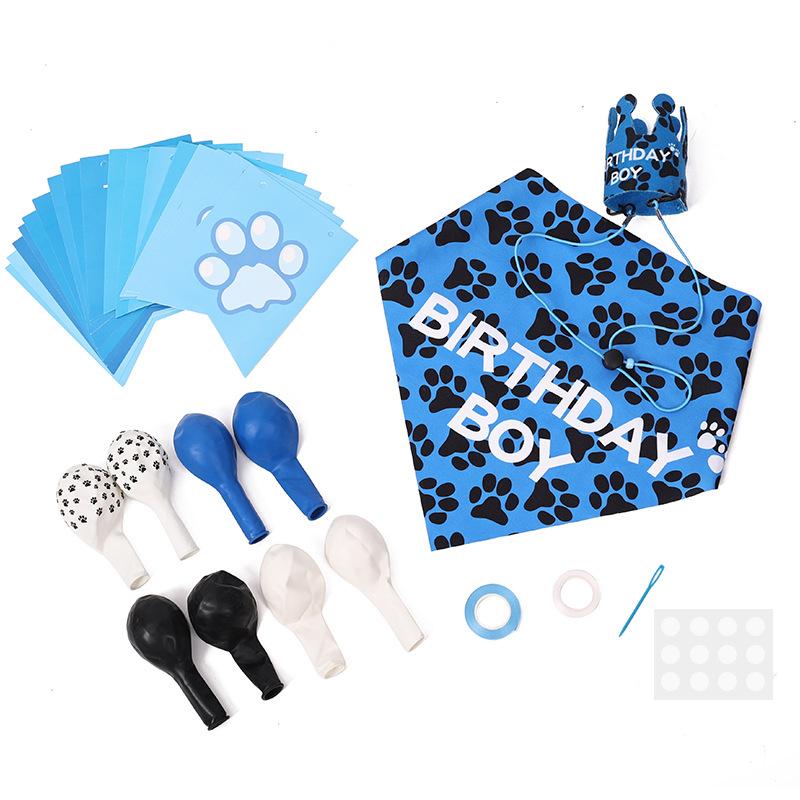 Праздничный наряд для питомца, украшение на день рождения собаки, набор флагов и шаров, шляпа для дня рождения, товары для собак и питомцев