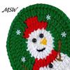 Cute Holiday Kitchen Decor Handmade Christmas Yarn Coasters, Santa Snowflake Crochet Drink Mats, Hand Crocheted Table Heat Resistant Non-slip for Mugs