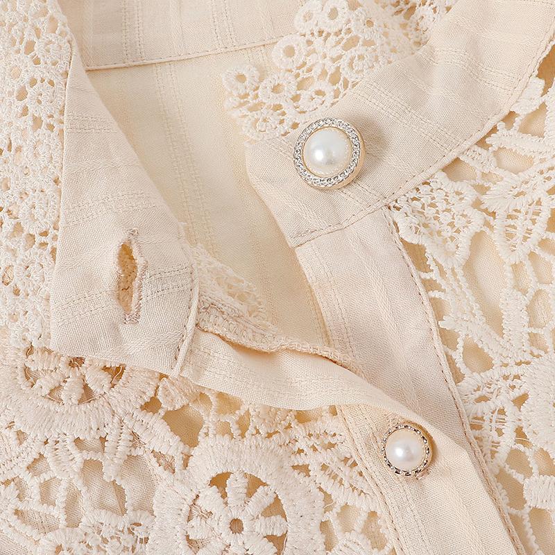Винтажная хлопковая белая кружевная рубашка, свободные повседневные блузки, ажурная вязанная крючком цветочная блузка с длинным рукавом, женские рубашки Blusas 12928