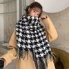 Роскошный зимний шарф в гусиную лапку женский кашемировый теплый пашмина платок женские шали накидки толстый мягкий пончо шарфы
