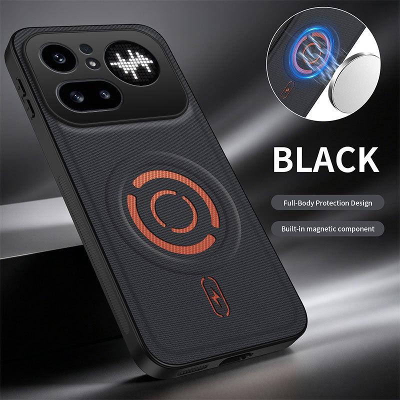 Чехол с текстурой технической ткани и магнитным кольцом для Nothing Phone 4A Pro - Полная защита линз